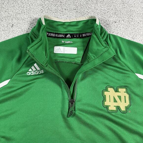 Notre Dame 1/4 Zip Pullover Mens S Adidas Fighting Irish Jacket Team Issued - Picture 4 of 14